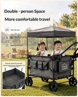 Chariots pliants avec auvent pour extérieur, plage, enfants, chariots portables à main, chariots pliants en métal avec auvent