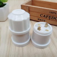 E27 Porte-lampe suspendu pour couloir extérieur Vis en bakélite blanche en porcelaine avec tête de lustre en matière plastique