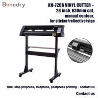 Plotter de corte de vinilo con prensa térmica KH-720A, alimentación de 720 mm (28 pulgadas), corte de 630 mm, contorno manual, motor paso a paso, Signmaster para pegatinas y calcomanías