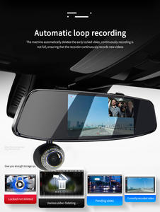 1080P HDDVRカーリアビューミラービデオレコーダーカメラダッシュカムDashCam5インチIPSデュアルチャンネルレンズオートアクセサリー - Product Image 6