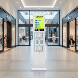 Borne de recharge portable verticale OEM 24 emplacements avec écran publicitaire pour la location de batteries externes - Product Image 6