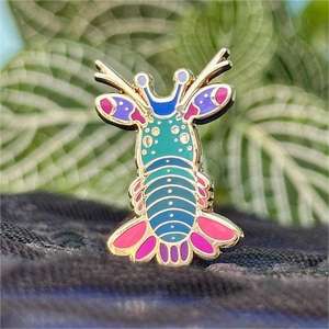 Fabrica barato de fábrica personalizado <span class=keywords><strong>Mantis</strong></span> Camarón Mini acuario recuerdo esmalte duro pines buen Pin de Metal para regalo de venta - Product Image 5