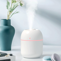 Humidificateur d'air silencieux miniature portable de grande capacité 220 ml, humidificateur d'air de bureau USB pour chambre à coucher avec lampe d'ambiance