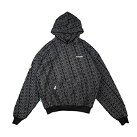 Sweat à capuche Hip Hop personnalisé avec impression intégrale de lettres, coupe ample, manches raglan réfléchissantes, style streetwear tendance