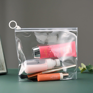 Pochette cosmétique transparente en PVC avec fermeture éclair, tendance, couleurs assorties, pour voyage, trousse de toilette, maquillage, grande quantité en stock, logo personnalisé - Product Image 3