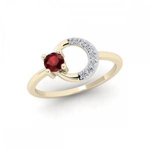 Anillo de Joyería de Diseño Moderno con Corte Redondo, Chapado en Oro de 14K, con Rubí y Circonita Cúbica, para Mujer, Ideal para Fiestas Nocturnas - Product Image 4