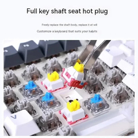 AULA F87Pro V2 Keyboard Gaming Mekanik RGB PBT 87-Tombol USB-C Desktop Berkabel/BT/Nirkabel Tri-Mode Struktur Gasket Dapat Diprogram