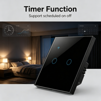 Interrupteur tactile intelligent Zigbee 10A pour éclairage, en verre trempé, unipolaire, contrôle à distance par application, commande vocale, 240V 400W/Gang