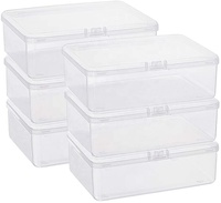Boîte de rangement transparente à charnière en plastique PP recyclé écologique, personnalisable, pour vis, bijoux, bracelets, vente en gros