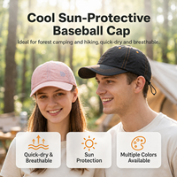 Casquettes de baseball personnalisées en nylon à séchage rapide, imprimées par transfert thermique, protection solaire, pour sports de plein air unisexes, vente en gros