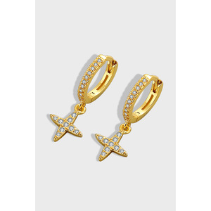 Pendientes de Plata de Ley 925 para mujer, aretes llamativos y elegantes, aro cruzado único minimalista con incrustaciones de circonia cúbica, clásico europeo y americano, venta al por mayor - Product Image 6