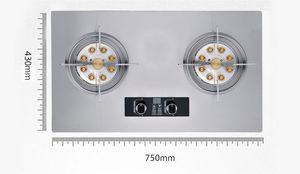 Double Timing Kupfer Edelstahl Gasherd Wind dichter Kondensator 2-Brenner 5,2 kW gehärtetes Glas Kochfeld Außen batterie betrieben - Product Image 4