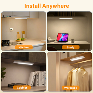 Barre lumineuse intelligente à détecteur de mouvement pour armoire, 12 pouces, 1000 mAh, rechargeable, LED RGB, lampe de placard à intensité variable, éclairage de comptoir - Product Image 5