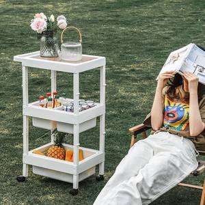 접이식 2/3/<span class=keywords><strong>4</strong></span>/5 계층 플라스틱 선반 트롤리 유틸리티 스토리지 롤링 카트 <span class=keywords><strong>4</strong></span> 바퀴 트레이 스토리지 바구니 나무 커버 - Product Image 4