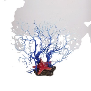 mayor colorido pesca tanque de acuario decoración Artificial de plástico de rama de <span class=keywords><strong>Coral</strong></span> con resina estrella de <span class=keywords><strong>mar</strong></span> - Product Image 2