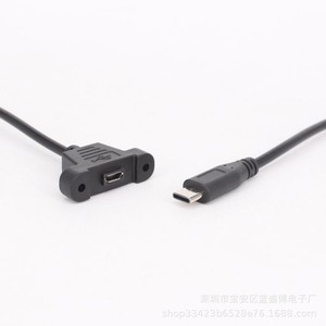 Câble USB-C mâle vers micro USB femelle avec trous de fixation pour une installation sécurisée - Product Image 1