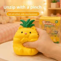 Vente flash : jouet anti-stress en caoutchouc extra-large de 16 cm, pêche, fraise et ananas, dans un emballage coloré