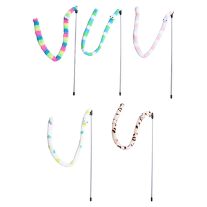 Çevre dostu karikatür interaktif kapalı kedi yavru oyun sopa oyuncak peluş değnek Teaser Springs dayanıklı Pet oyuncaklar - Product Image 5