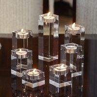 Support de bougie décoratif en verre transparent pour fête de mariage, porte-bougie chauffe-plat en cristal, plat à bougie Dappen