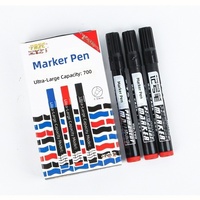 Lot de marqueurs à encre permanente à base d'huile, grande capacité, 3 couleurs, pointes extra-épaisses, imperméables, séchage rapide, papeterie en gros