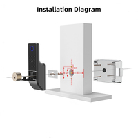 Cerradura Inteligente WiFi Tuya a Prueba de Agua, Cerradura Digital con Contraseña, Doble Huella Dactilar, Cerradura Electrónica de Borde, Aleación de Aluminio, para Puerta de Madera