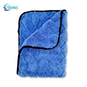 Vente en gros logo personnalisé haute densité double face 600gsm 800gsm 1100gsm chiffons de nettoyage en microfibre lavage de voiture serviette polaire corail