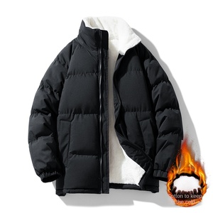 Col en fourrure de <span class=keywords><strong>lapin</strong></span> décontracté coupe-vent coton veste hommes automne <span class=keywords><strong>hiver</strong></span> 2025 nouveau Style épais résistant au froid coton rembourré - Product Image 6