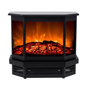 Chimenea Eléctrica Portátil Independiente <span class=keywords><strong>con</strong></span> <span class=keywords><strong>Llama</strong></span> <span class=keywords><strong>3D</strong></span> de 3 Lados Semicirculares - Product Image 2
