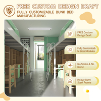 Lit superposé avec bureau Qichen, solutions personnalisables, lit superposé avec bureau pour les jeunes, lit superposé en métal robuste avec bureau