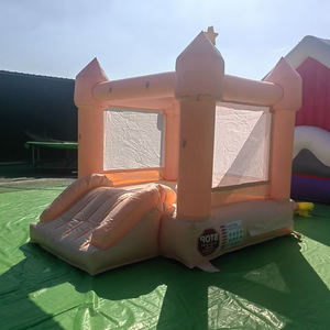 <span class=keywords><strong>Castillo</strong></span> Inflable Comercial Pequeño, Color Rosa, con Tobogán, Equipo de Diversión para Exteriores, Ideal para Alquiler - Product Image 1