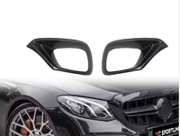 Untuk Mercedes Benz C Class W205 Sport & C43 AMG Kit Bumper Depan Serat Karbon: Trim Ventilasi Udara, Bingkai Grill Jaring, Spoiler Bibir