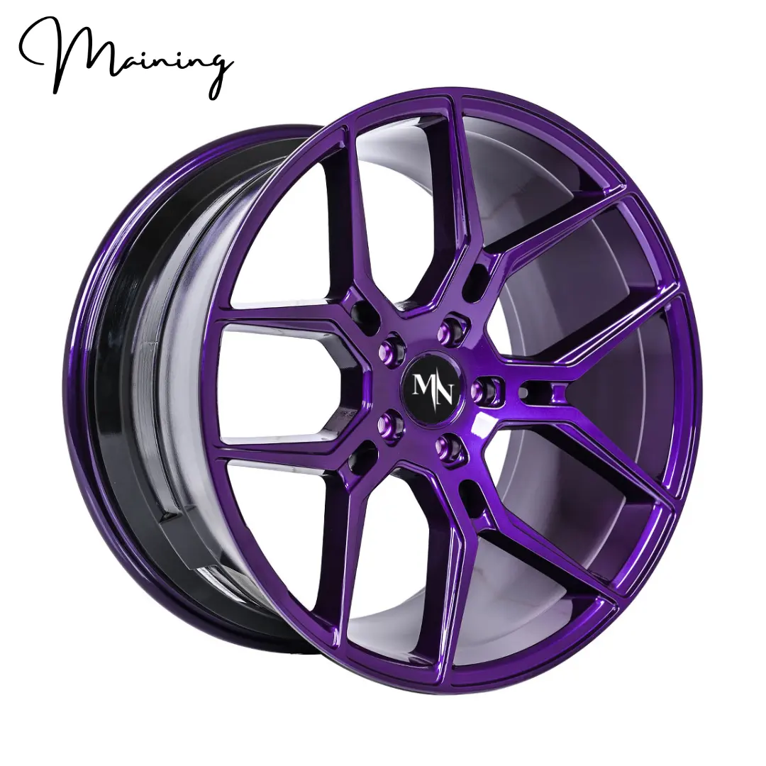 20 Inch Concave Wielen Gespreide Donker Paars Metallic Velgen 20 Inch 5 Gaten Velgen Voor Audi Bmw Porsche Sportwagen wielen