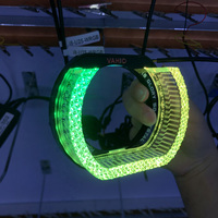 VAHID 5D Crystal Angel Eyes I8-U, Luces de Circulación Diurna LED DRL de 2.5 Pulgadas WRGB, Anillos Halo Universales, Control por Aplicación, Resistentes al Agua