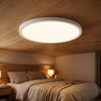 Luz Nocturna LED Redonda, Panel LED Empotrado de 15 Pulgadas, Marco de Aluminio, Regulable, para Hotel, Oficina, Centro Comercial