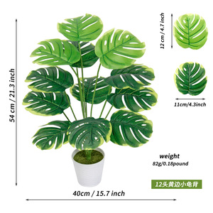 ต้นไม้ประดิษฐ์ข้ามพรมแดน สไตล์ยุโรป ต้นมอนสเตอร่า ตกแต่งห้องไลฟ์สด อุปกรณ์ประกอบฉากสำหรับอินฟลูเอนเซอร์ ต้นปาล์มอะรีกา ขายส่ง - Product Image 3