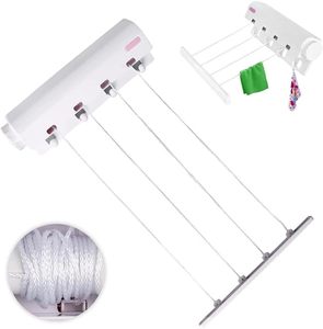 Corde à linge rétractable murale, pliable et réglable, gain de place, pour séchage sous la douche, fonctionnelle, vente en gros, best-seller - Product Image 6