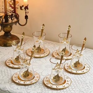 <span class=keywords><strong>Set</strong></span> di Tazze e Piattini in Vetro di Lusso per <span class=keywords><strong>Caffè</strong></span> e Tè, Tazze Vintage Turche e Arabe per <span class=keywords><strong>Caffè</strong></span>, <span class=keywords><strong>Set</strong></span> <span class=keywords><strong>da</strong></span> 6 Pezzi - Product Image 5