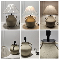 Vintage Rural Campagne Rétro Rustique Pierre Céramique Tablie Pot Chinois Grand Rustique Terre Cuite Antique Ferme Lampes De Table
