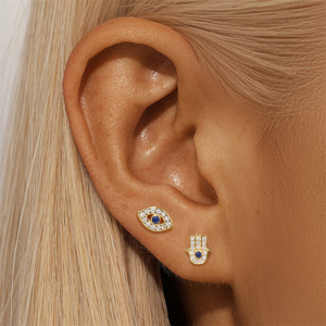 Pendientes de Plata 925 con Diseño de Estrella y Luna, con Zirconia en Forma de Gota de Agua, para Uso Diario - Product Image 5
