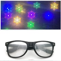 Verres de luxe à effet de feux d'artifice diffractifs, motifs de Noël, d'amour et de pentagrammes pour fêtes, impression typographique