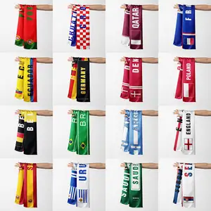 Fábrica Huiyi personalizada cualquier impresión todos los países bandera bufanda Fans bufanda fútbol deporte juegos Fans bufandas