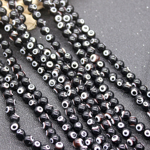 Cuentas de Ojo de Diablo para Pulseras, Accesorios de Cuentas Redondas, Accesorios de Joyería DIY, Cuentas Sueltas de Cristal con Forma de Flor Individual para Pulseras - Product Image 3