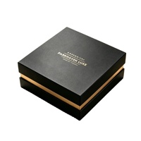 Boîte cadeau rigide personnalisée avec couvercle et base, papier noir mat spécial, logo en feuille d'or pour cosmétiques, bijoux, cadeaux d'entreprise, cadeaux de fêtes