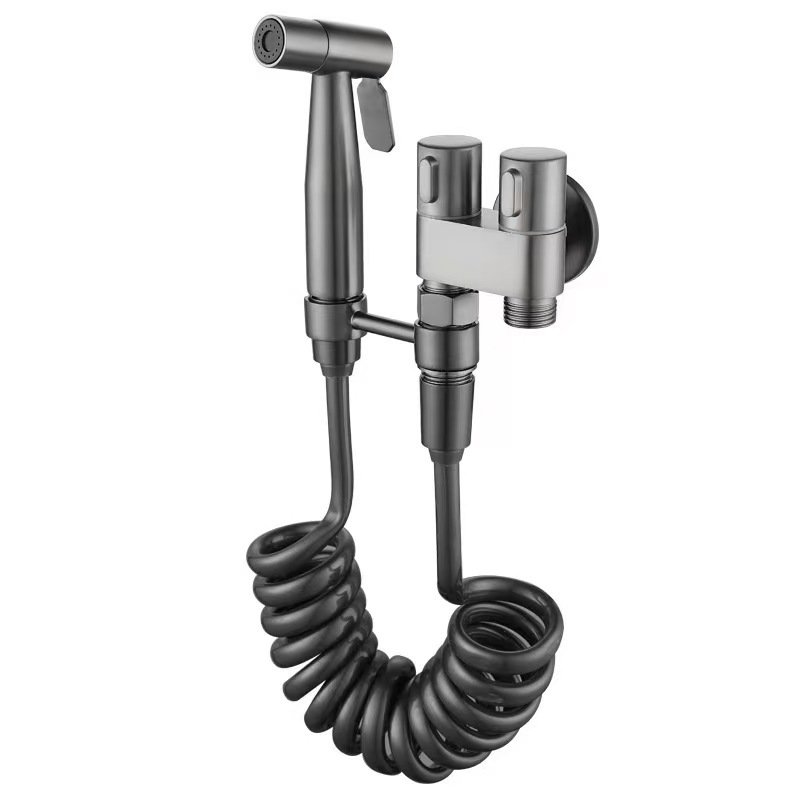 Gunmetal gray (brass body, stainless steel spray gun)
