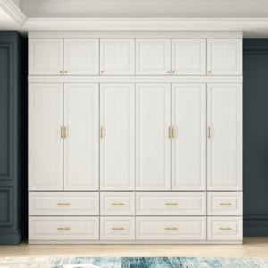 Prima Minimalist <strong>Wardrobe</strong> with <strong>Slim</strong> Handles and Durable Board Materials for Long-Term Home Use Wooden Color Natural Closet - Product Image 6