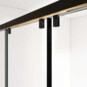 Porte de douche coulissante en <span class=keywords><strong>verre</strong></span> <span class=keywords><strong>trempé</strong></span> avec cadre en acier inoxydable et <span class=keywords><strong>plateau</strong></span> en acrylique pour usage hôtelier - Product Image 3