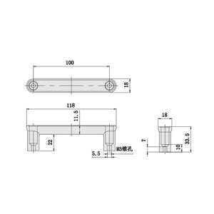 Aluminum Alloy Handle A-42A 100x18mm Industrial Equipment Durable Spray Painted - Product Image 1