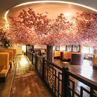 Kustom DIY 1-12m besar putih merah muda bunga ceri cabang pohon buatan Jepang bunga sakura pohon untuk Hotel restoran dekorasi