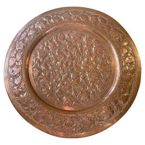 Excellente assiette de service classique en cuivre de designer, écologique, polie, vente chaude, assiette artisanale Saniya - Product Image 2