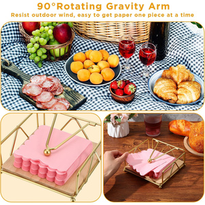 Đảng Countertop trang trí nội thất vàng kim loại mô chủ với trọng cánh tay phẳng giữ giấy cho nhà bếp bảng với gỗ cơ sở - Product Image 4